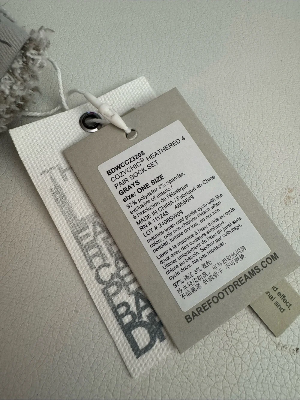 Barefoot Dreams Gray CozyChic Sock